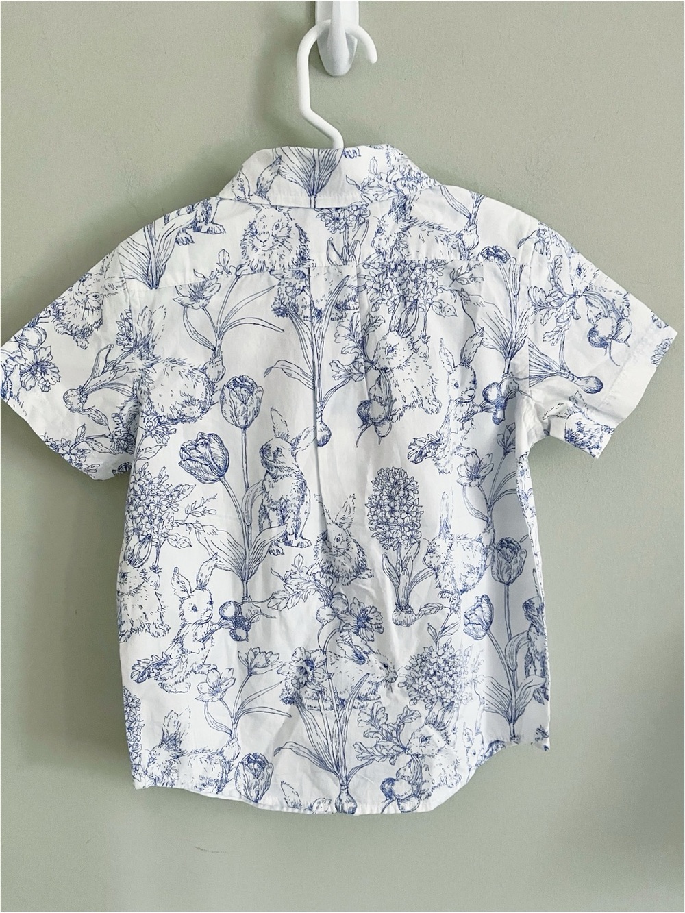 Janie & Jack blue rabbit theme boys shirt - Picture 6 of 8